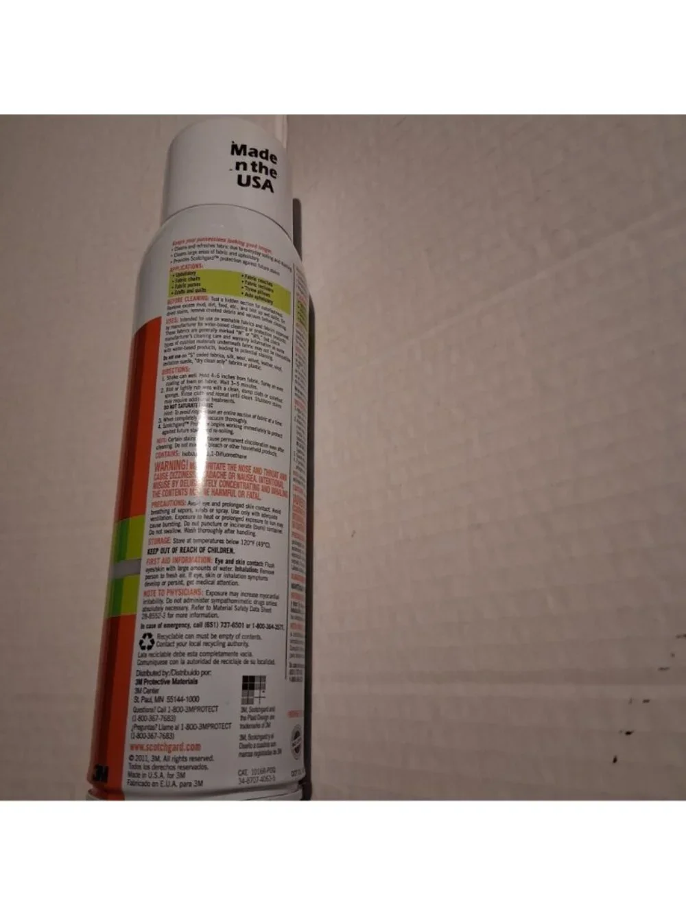 Scotchgard Fabric & Upholstery Cleaner 16.5 Oz Can Deep Foaming Action Anti-Stai